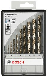 Set Robust Line de 10 burghie pentru metal HSS-Co ― BOSCH STORE - Magazin Online