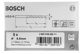 5 Burghie pentru metal, tip HSS-R, DIN 338,Ф=13 mm x Ltotal=151mm xLutil=101mm 