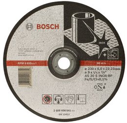Disc de degrosare INOX, executie cu degajare,D=115mm G=6mm ― BOSCH STORE - Magazin Online