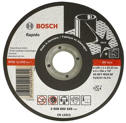 Disc de taiere Inox, executie dreapta,D=115mm G=1,6mm ― BOSCH STORE - Magazin Online